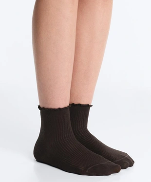 3 пары хлопковых носков средней длины с волнистым краем- Заказать в России