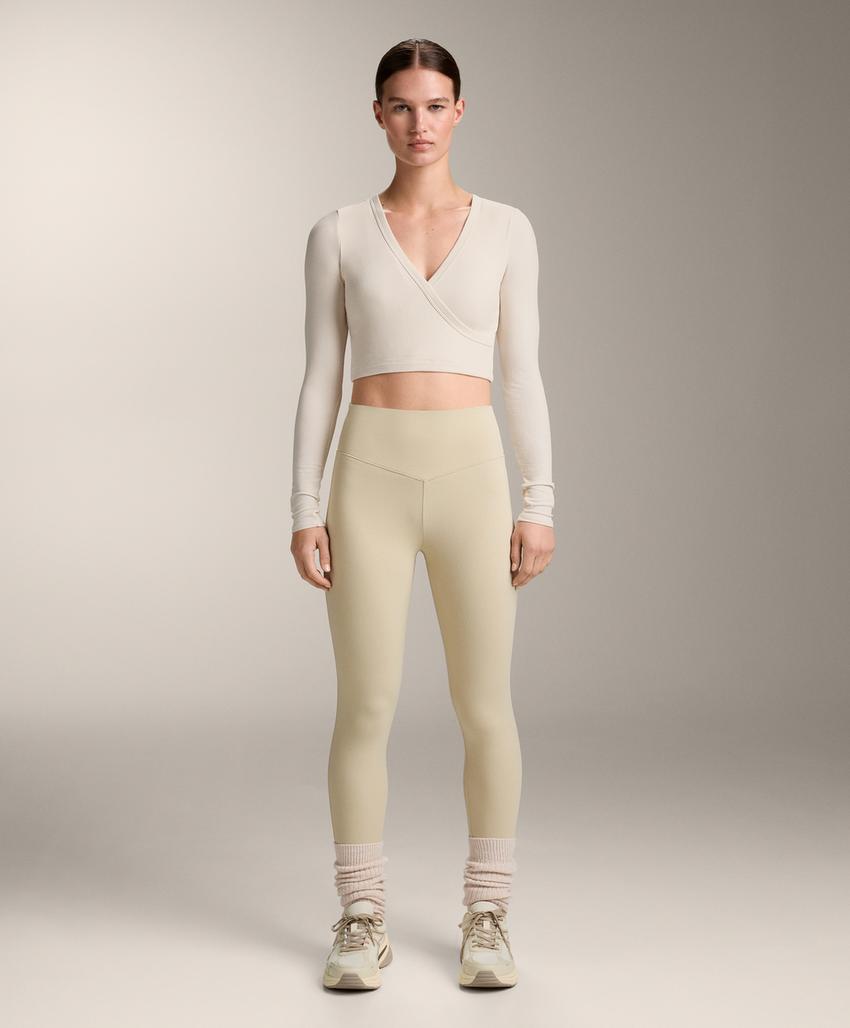 Tank top с длинным рукавом, перекрестный, Rib, модал