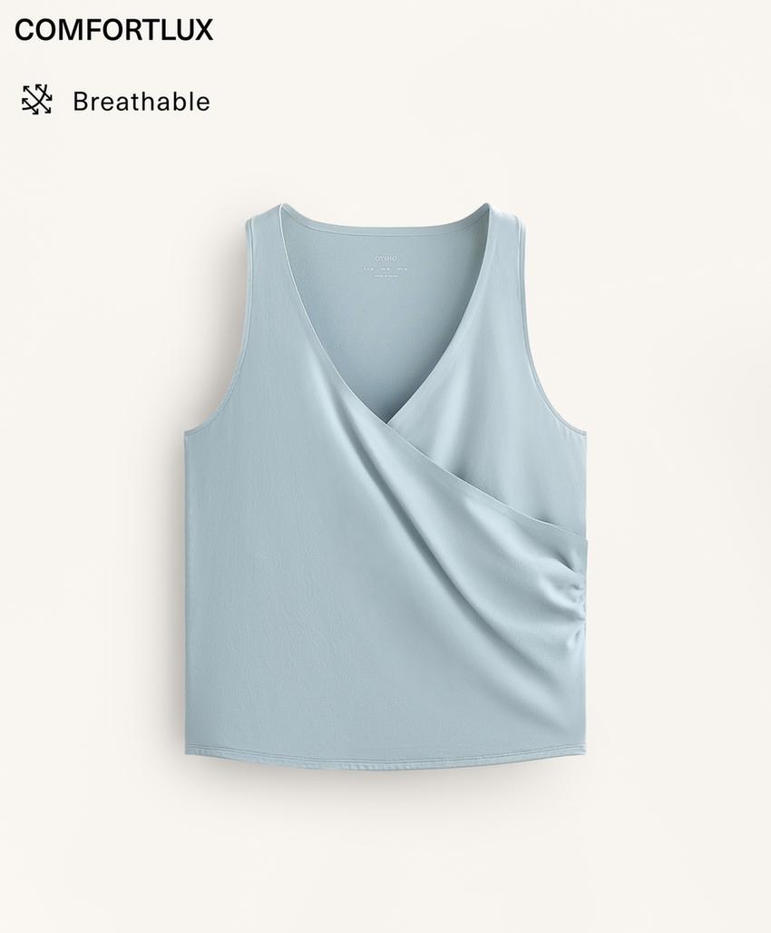 Футболка без рукавов comfortlux с перекрещивающимся воротником