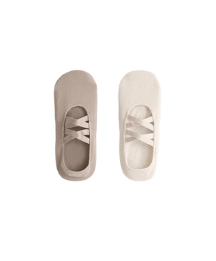 2 PAIRS OF POLYAMIDE BLEND YOGA AND PILATES SOCKS WITH DOUBLE STRAPS- Заказать в России