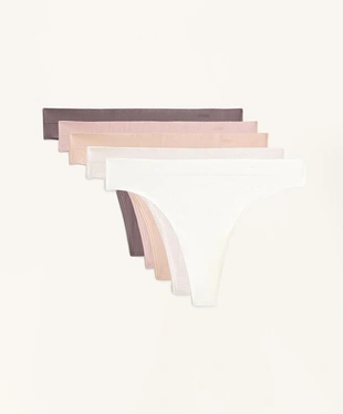 5 бесшовных трусов танга SEAMLESS из мягкой ткани- Заказать в России