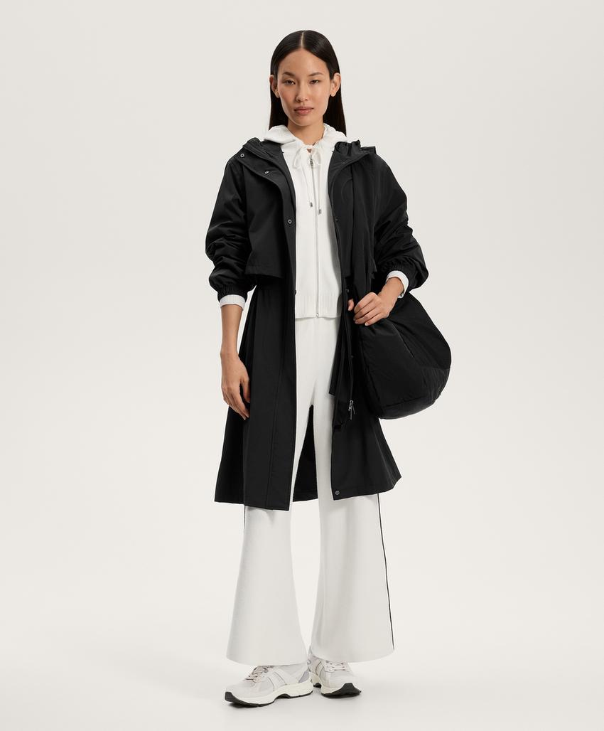 Вязанные брюки прямого покроя с контрастной окантовкой