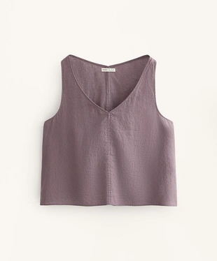 TOP на бретельках с V-образным вырезом из 100%-го льна- Заказать в России