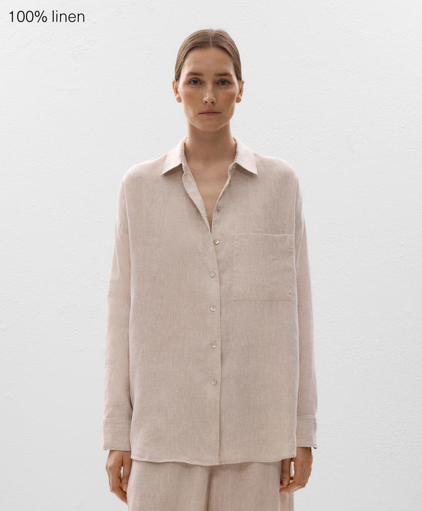 Рубашка свободного кроя из 100%-го льна