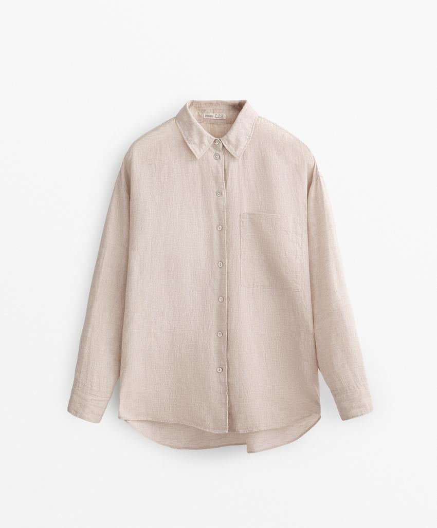 Рубашка свободного кроя из 100%-го льна