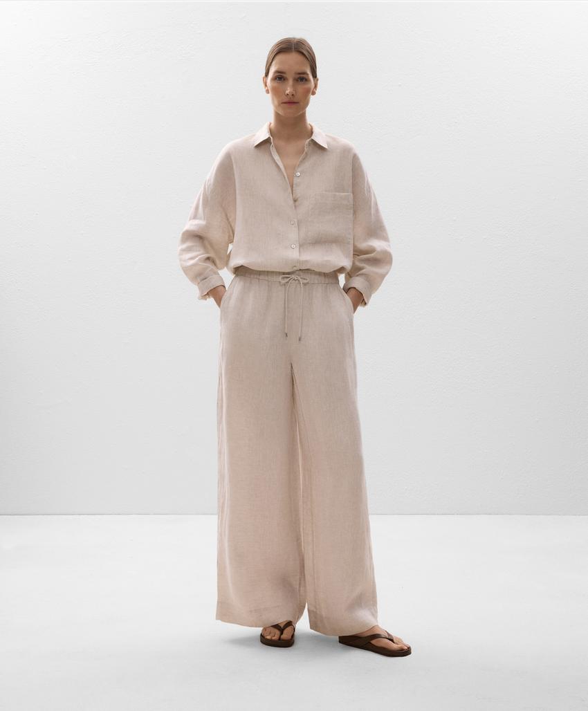 Рубашка свободного кроя из 100%-го льна