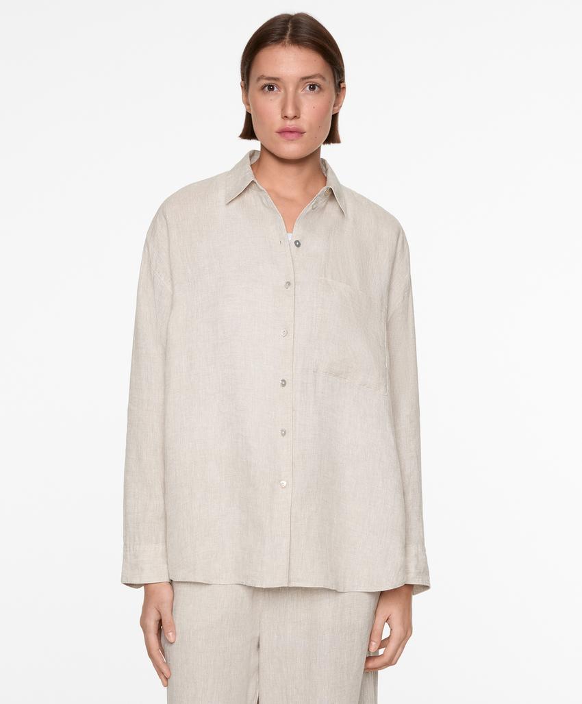 Рубашка свободного кроя из 100%-го льна