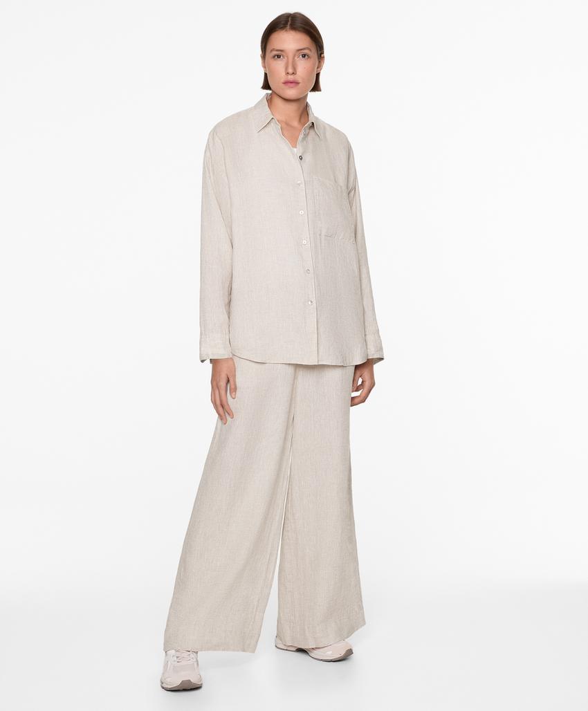 Рубашка свободного кроя из 100%-го льна