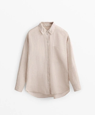 Рубашка свободного кроя из 100%-го льна- Заказать в России