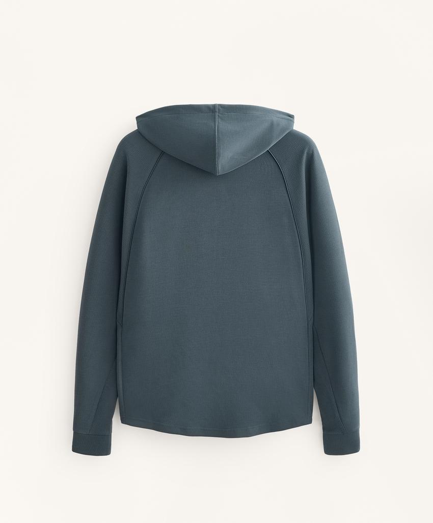 Куртка в рубчик с капюшоном и 29% модала