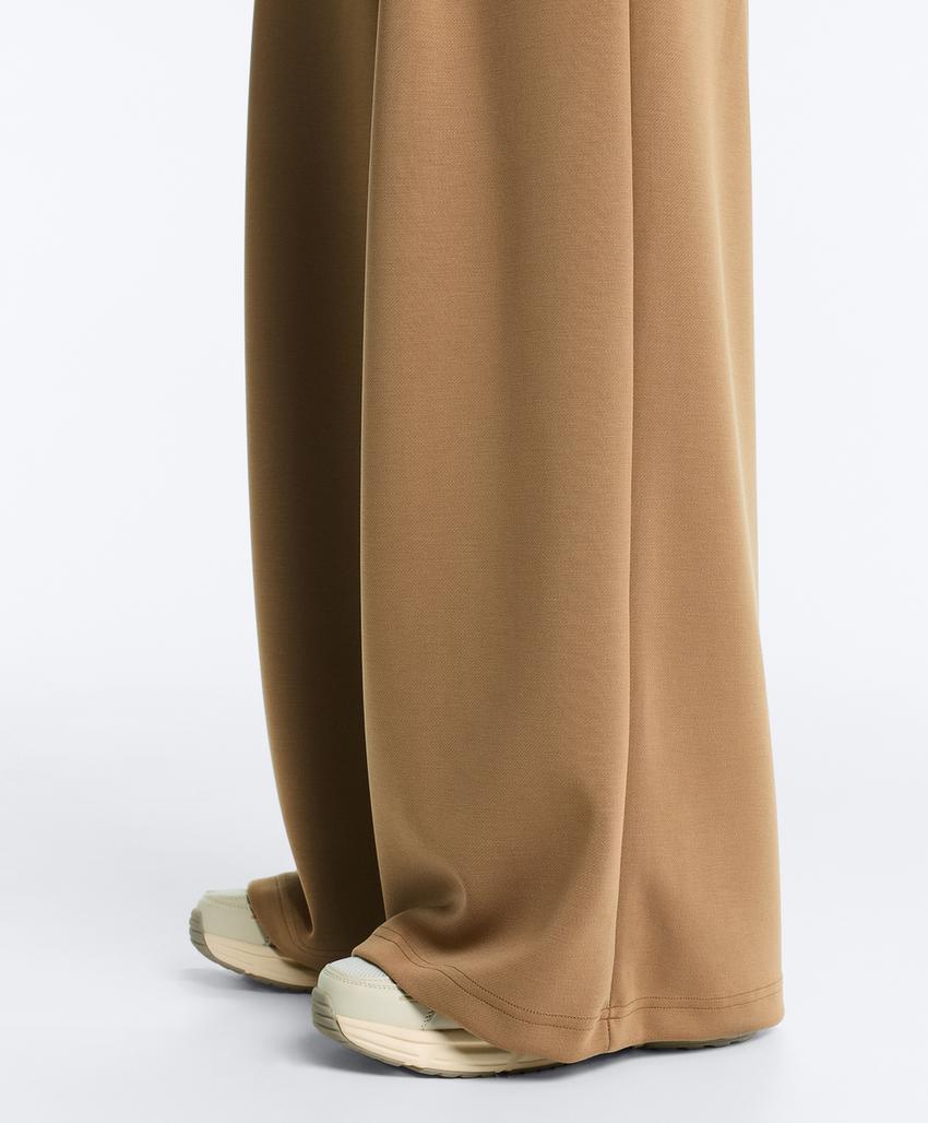 Брюки High rise из твила со складками