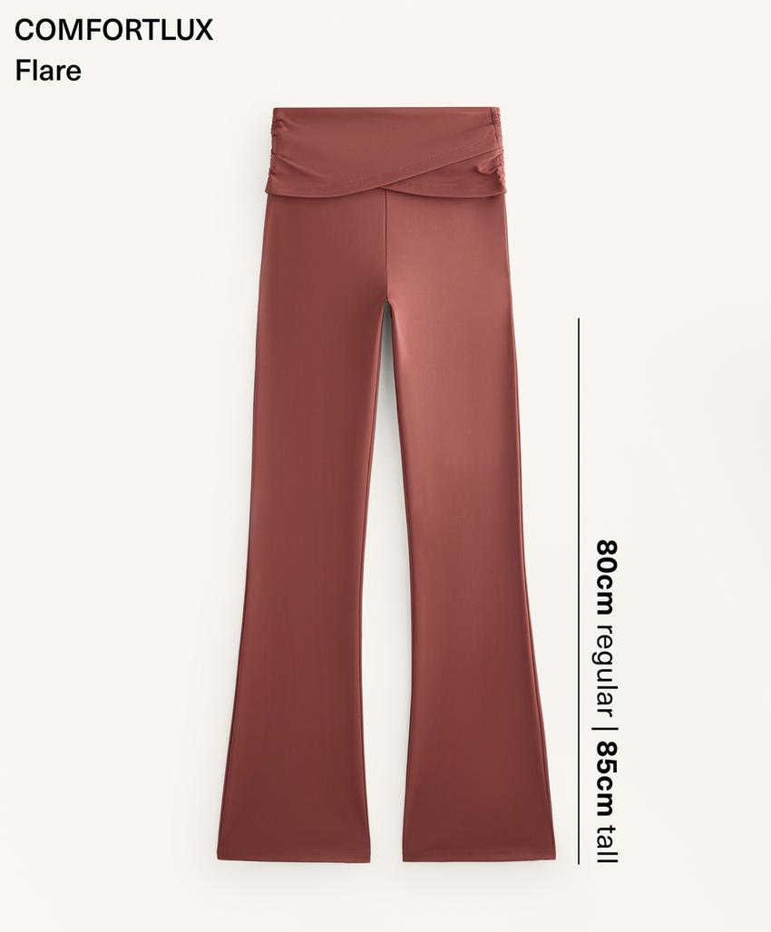 Брюки с завышенной талией и широкими штанинами comfortlux с драпировкой на талии