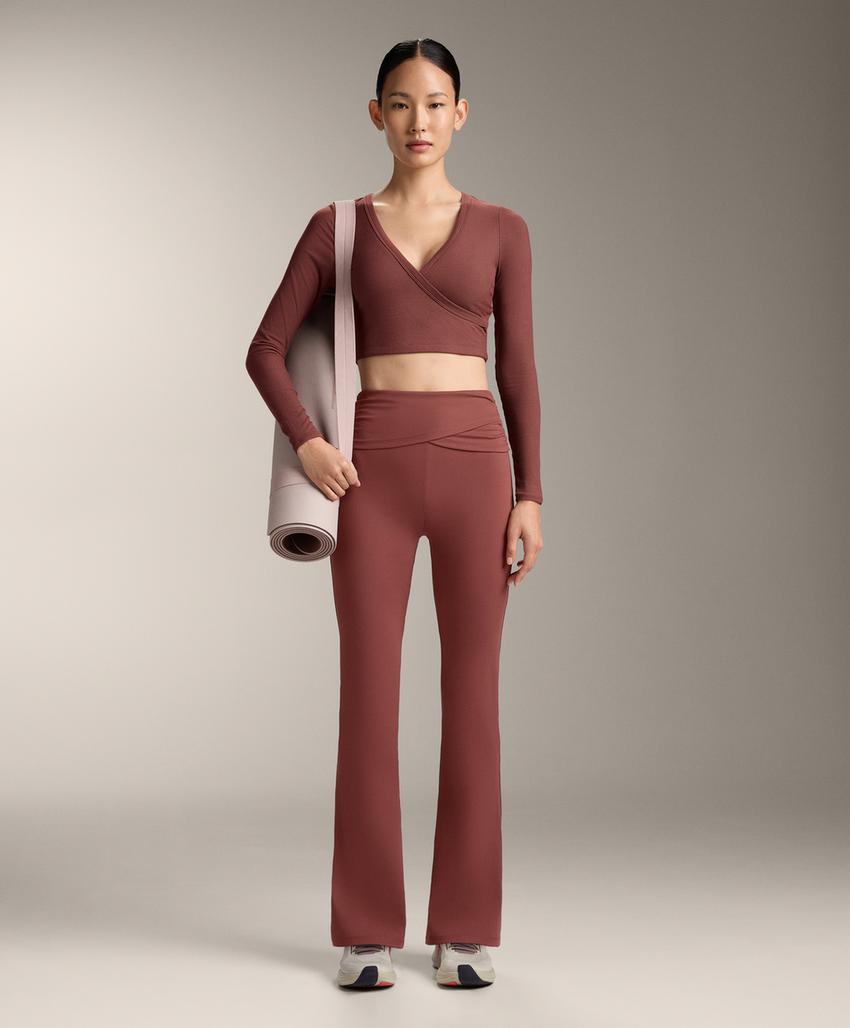 Брюки с завышенной талией и широкими штанинами comfortlux с драпировкой на талии