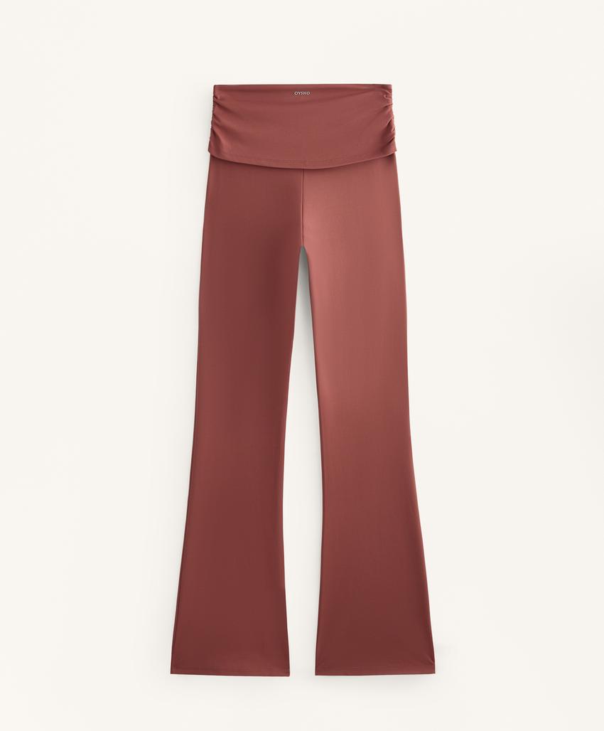 Брюки с завышенной талией и широкими штанинами comfortlux с драпировкой на талии