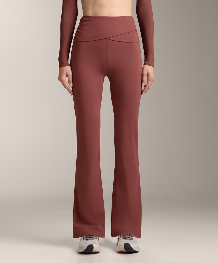 Брюки с завышенной талией и широкими штанинами comfortlux с драпировкой на талии