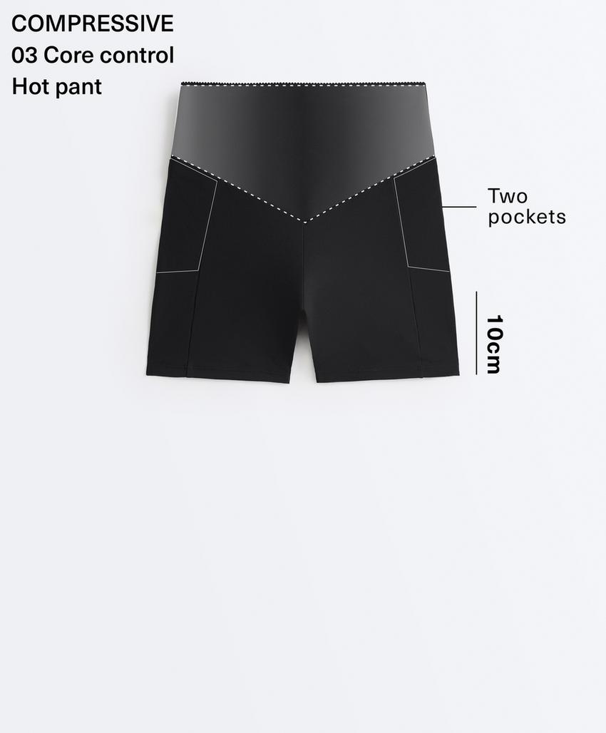 Hot pant с завышенной талией Compressive с карманом, 10 см