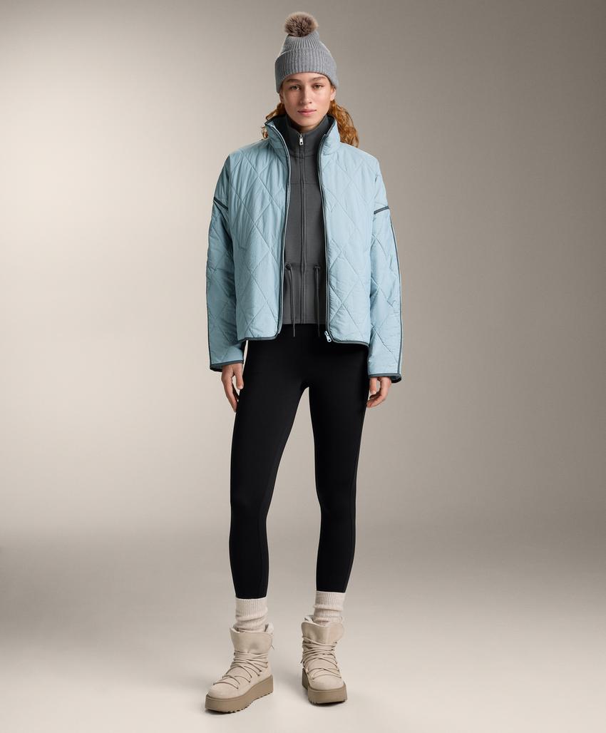 Soft-touch modal jacket with adjustable waist and high collar