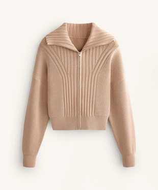 Вязаная куртка в рубчик- Заказать в России