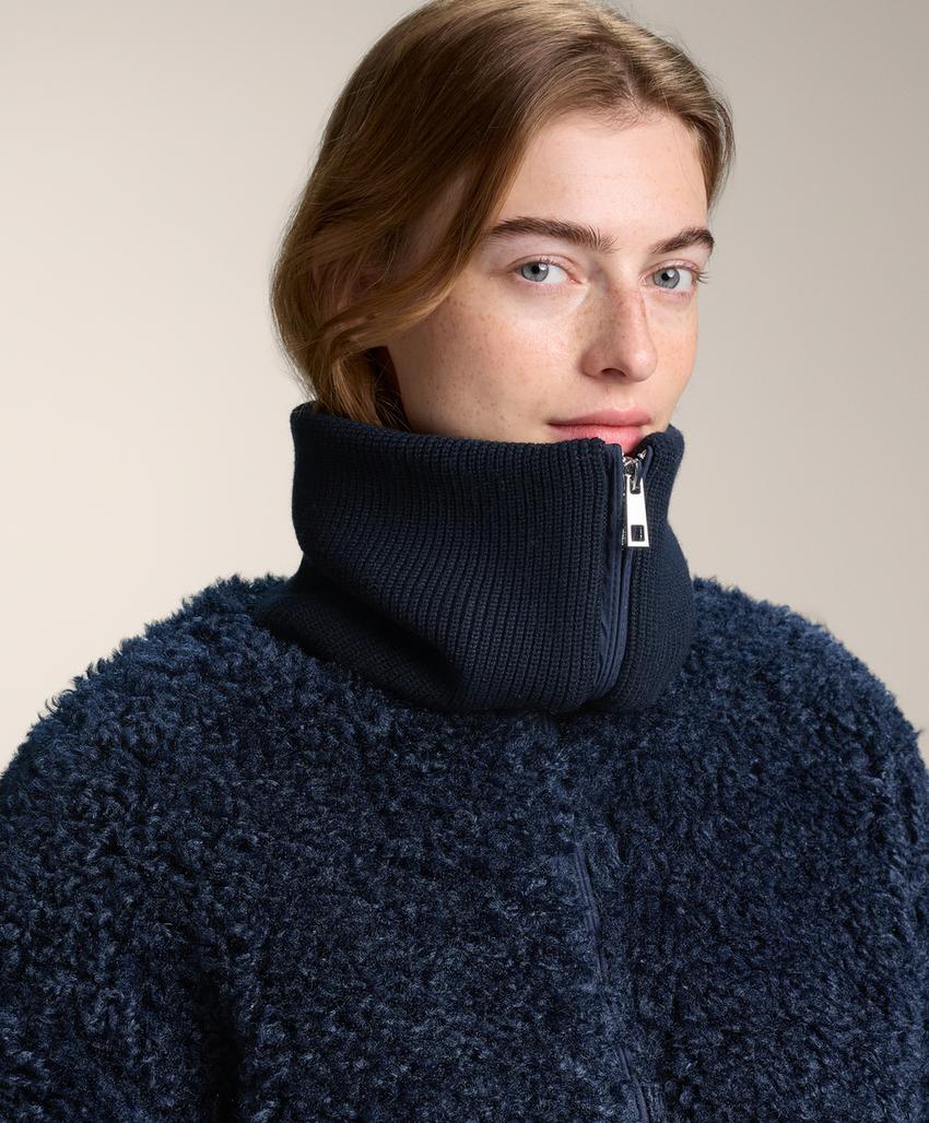 Текстурированная куртка из искусственного меха овчины