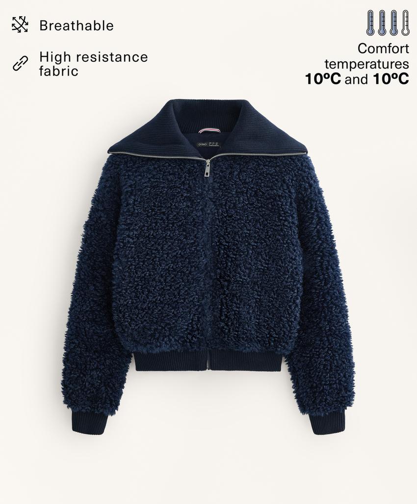 Текстурированная куртка из искусственного меха овчины