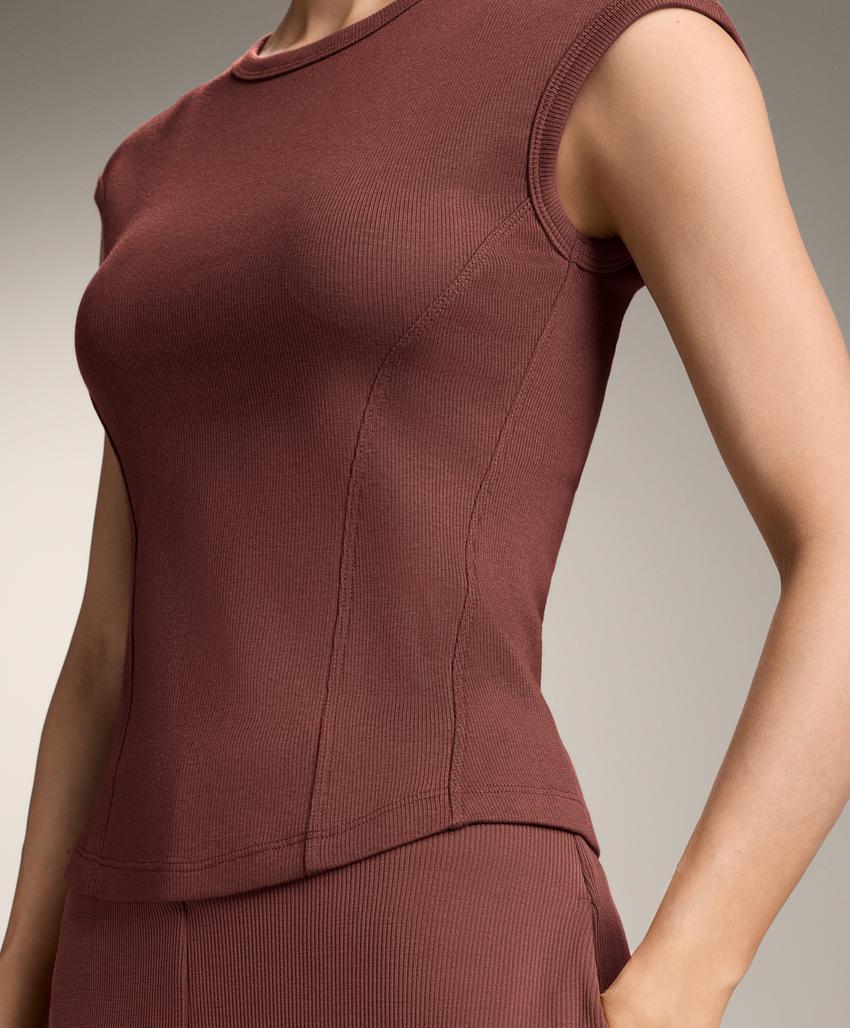 Футболка с коротким рукавом Rib с хлопком и модалом