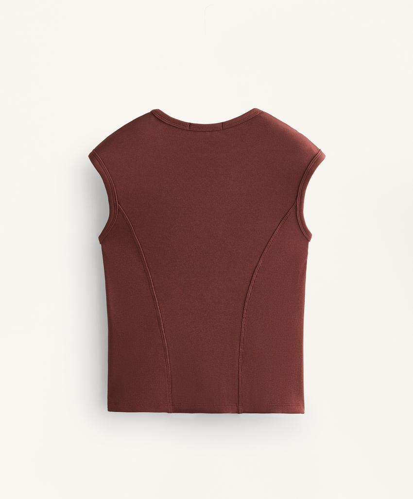 Футболка с коротким рукавом Rib с хлопком и модалом