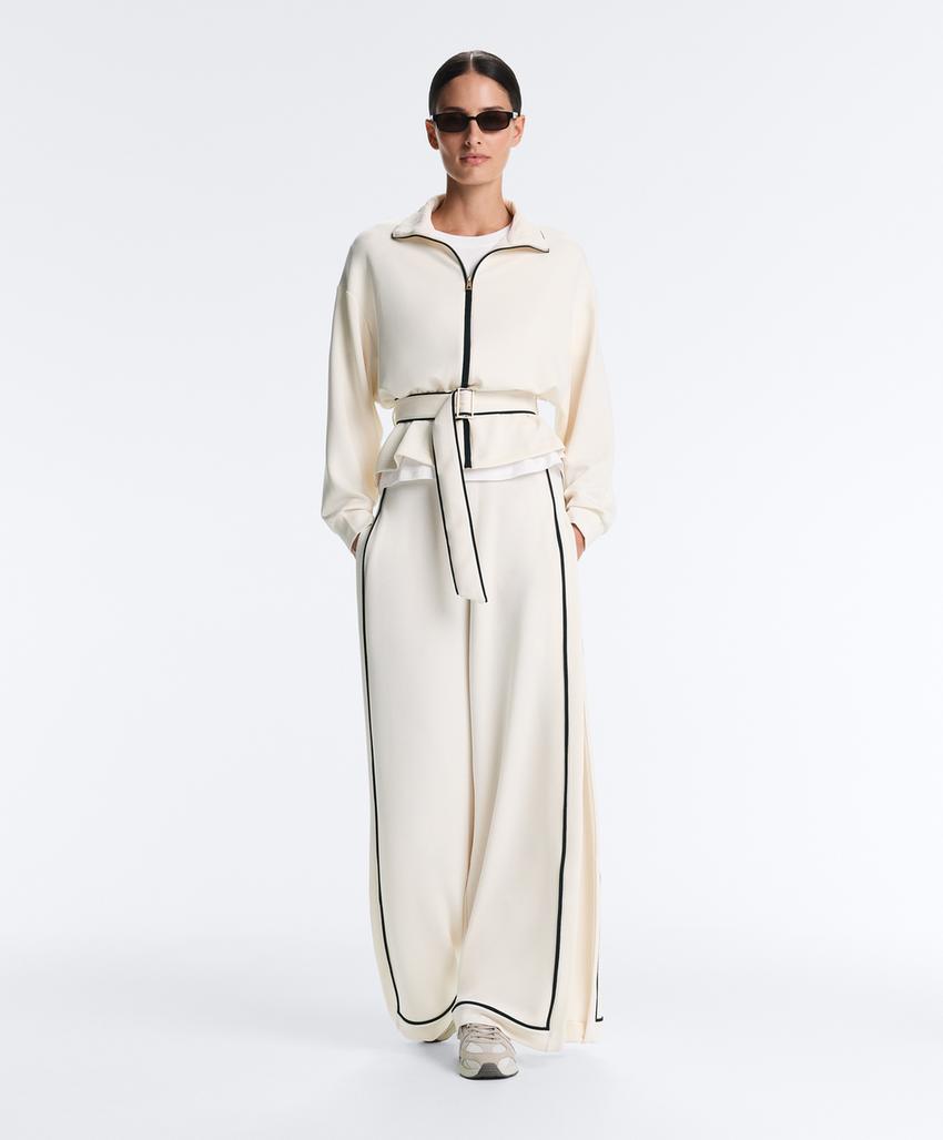 Куртка с контрастным Piping из мягкого модала