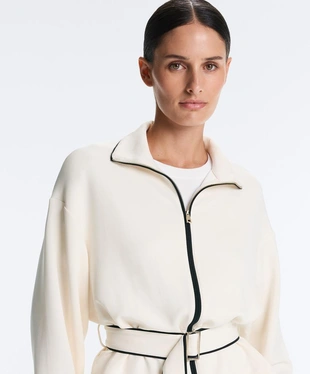 Куртка с контрастным PIPING из мягкого модала- Заказать в России