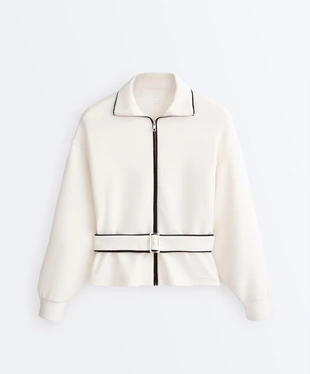 Куртка с контрастным PIPING из мягкого модала- Заказать в России