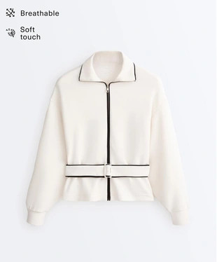 Куртка с контрастным PIPING из мягкого модала- Заказать в России