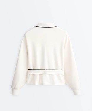 Куртка с контрастным PIPING из мягкого модала- Заказать в России