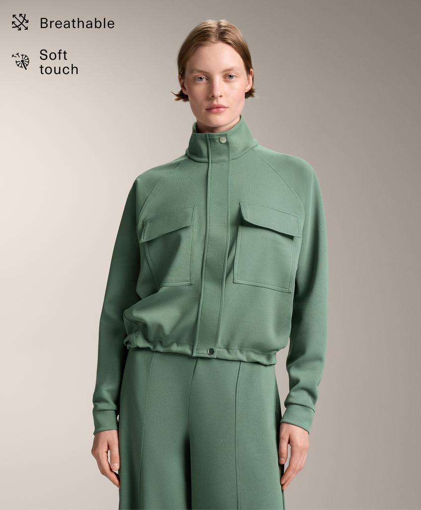 Пиджак с карманами из пике с хлопком