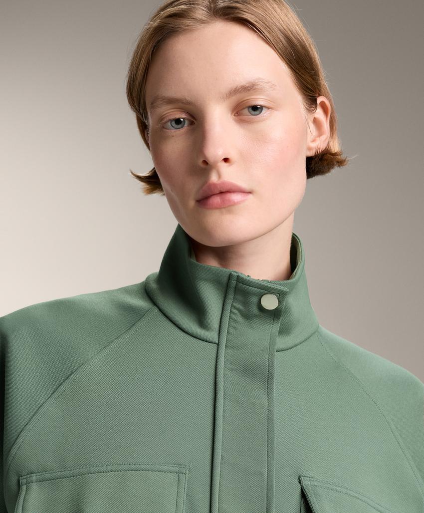 Пиджак с карманами из пике с хлопком