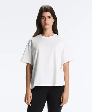 BOXY SHORT SLEEVE COTTON BLEND T-SHIRT- Заказать в России