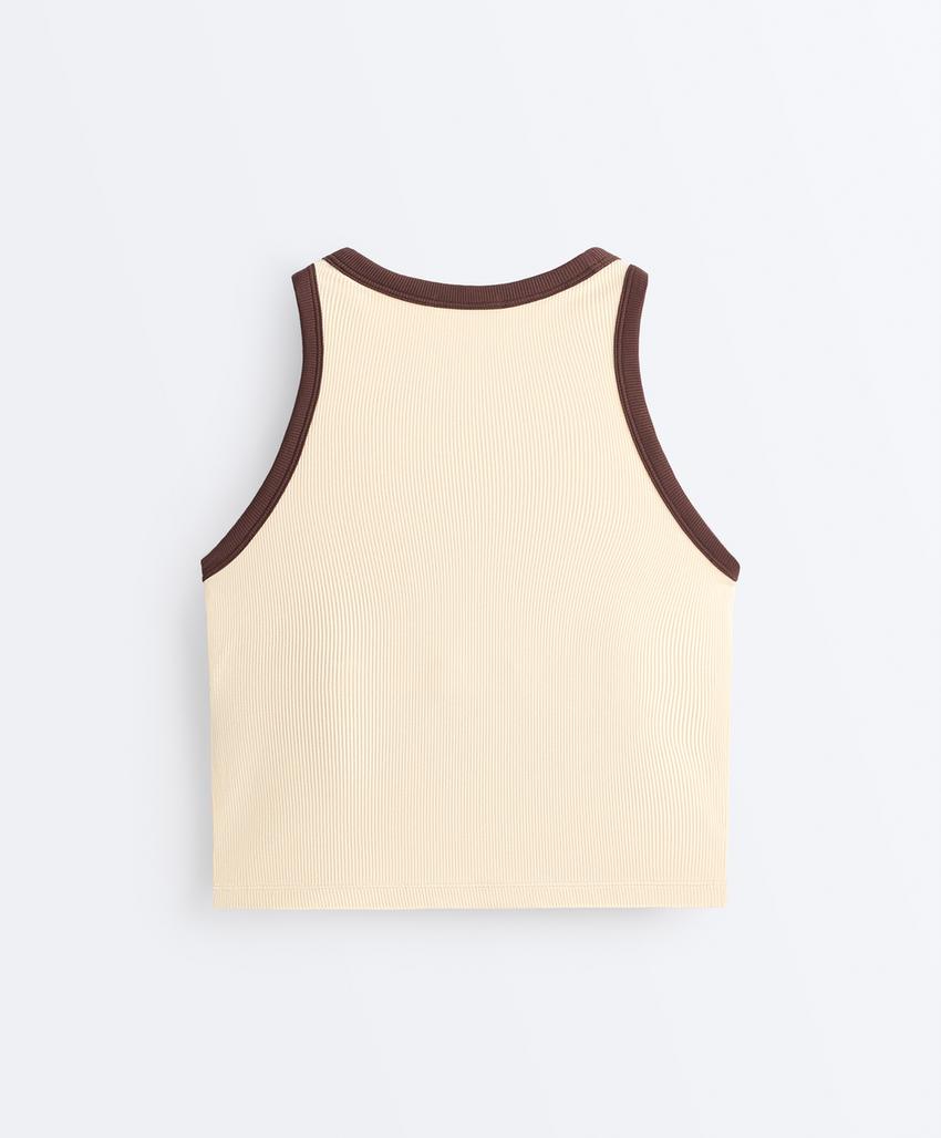 Длинный топ из ребристого модального микса