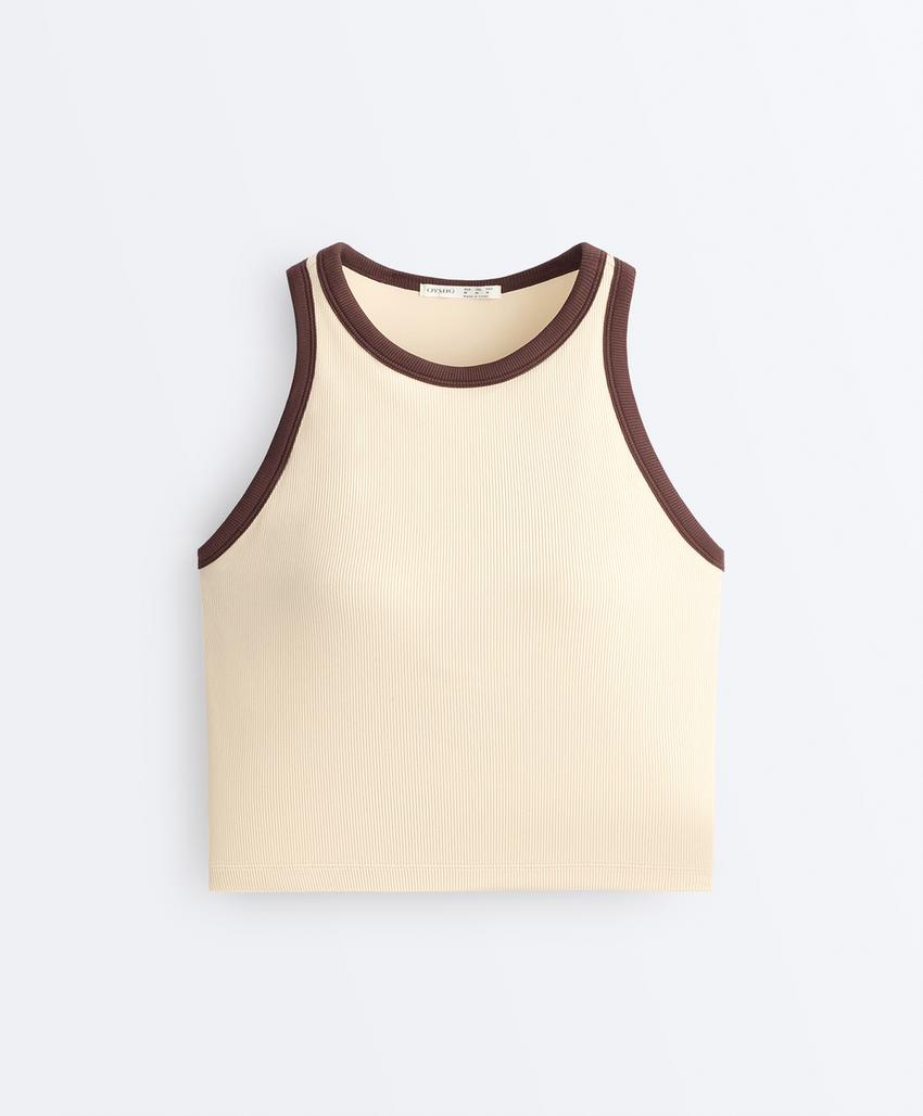 Длинный топ из ребристого модального микса