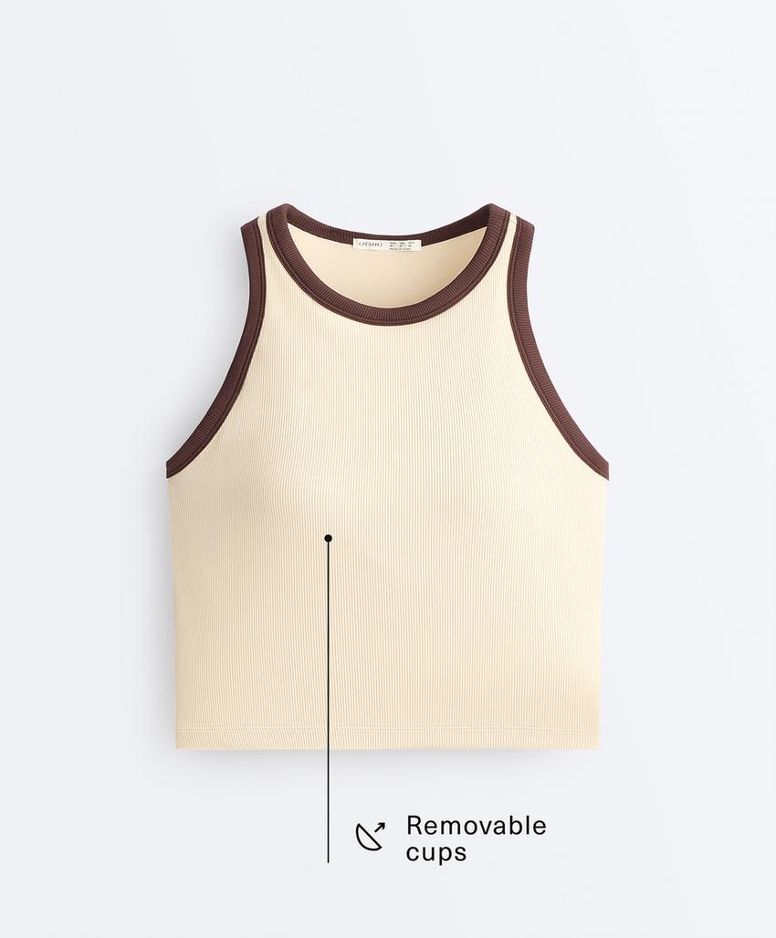 Длинный топ из ребристого модального микса