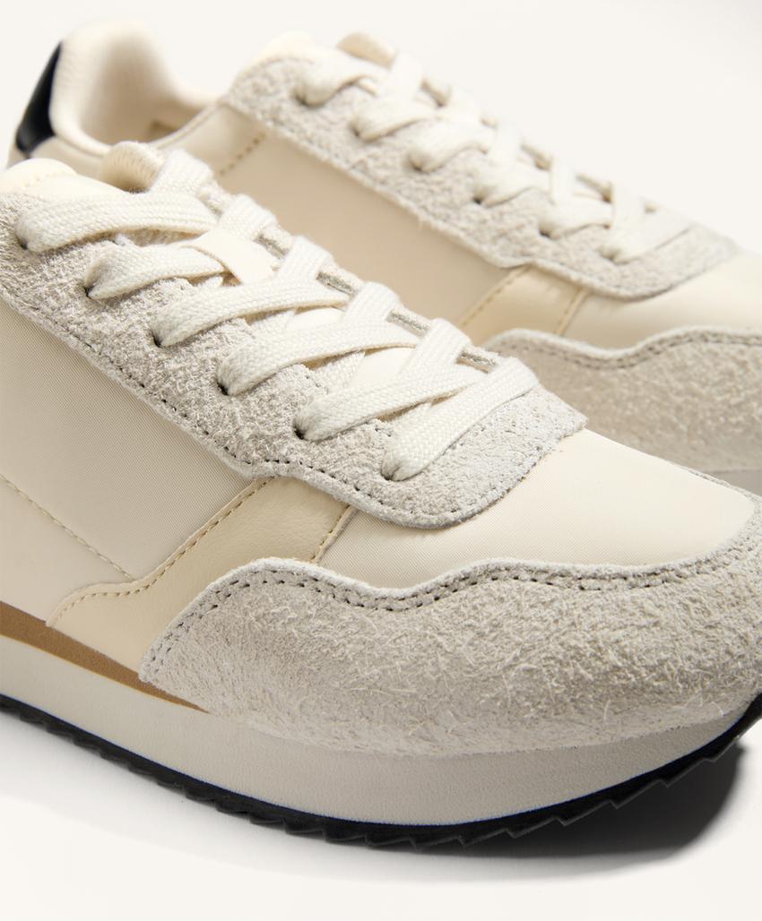 Кроссовки из нейлона с контрастной подошвой