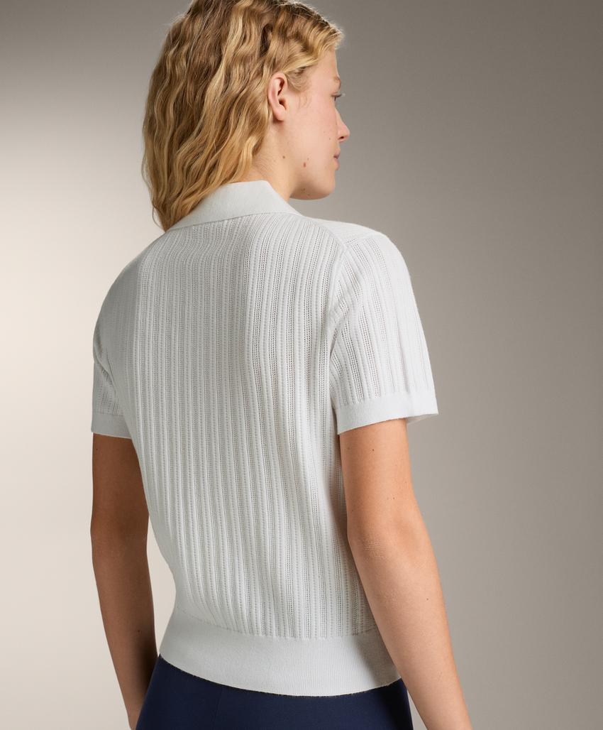 Поло с кружевным вязанием