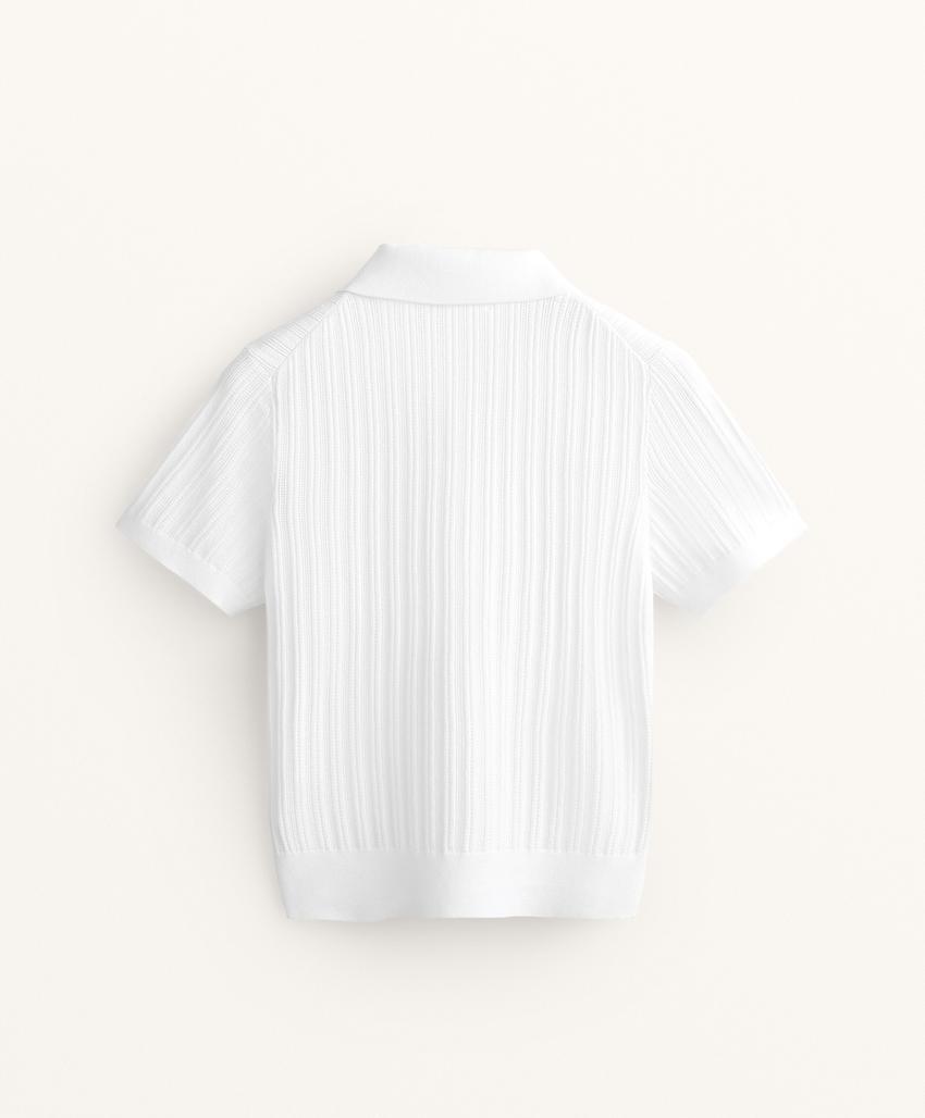 Поло с кружевным вязанием