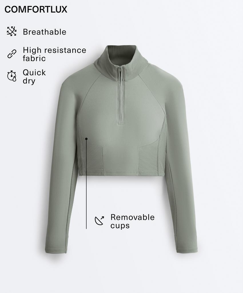 Удобная ребристая футболка с длинным рукавом comfortlux