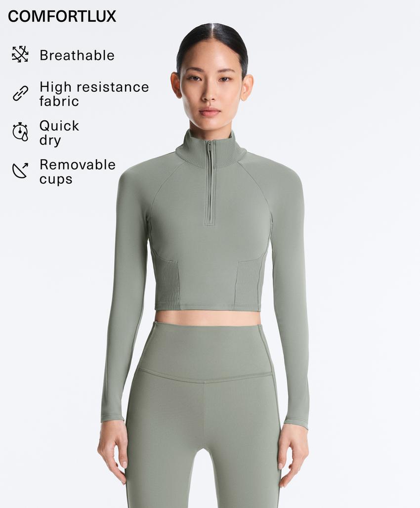 Удобная ребристая футболка с длинным рукавом comfortlux