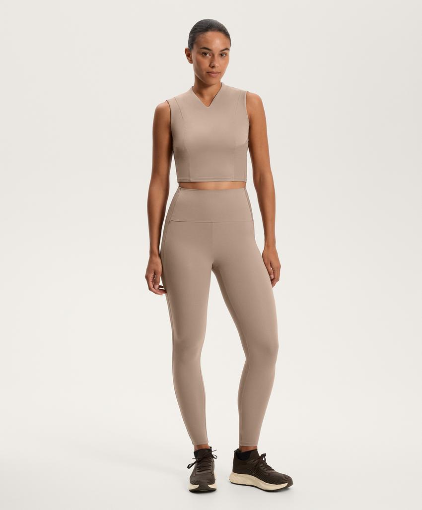 Леггинсы comfortlux с высокой талией и длиной до щиколотки из ребристого материала