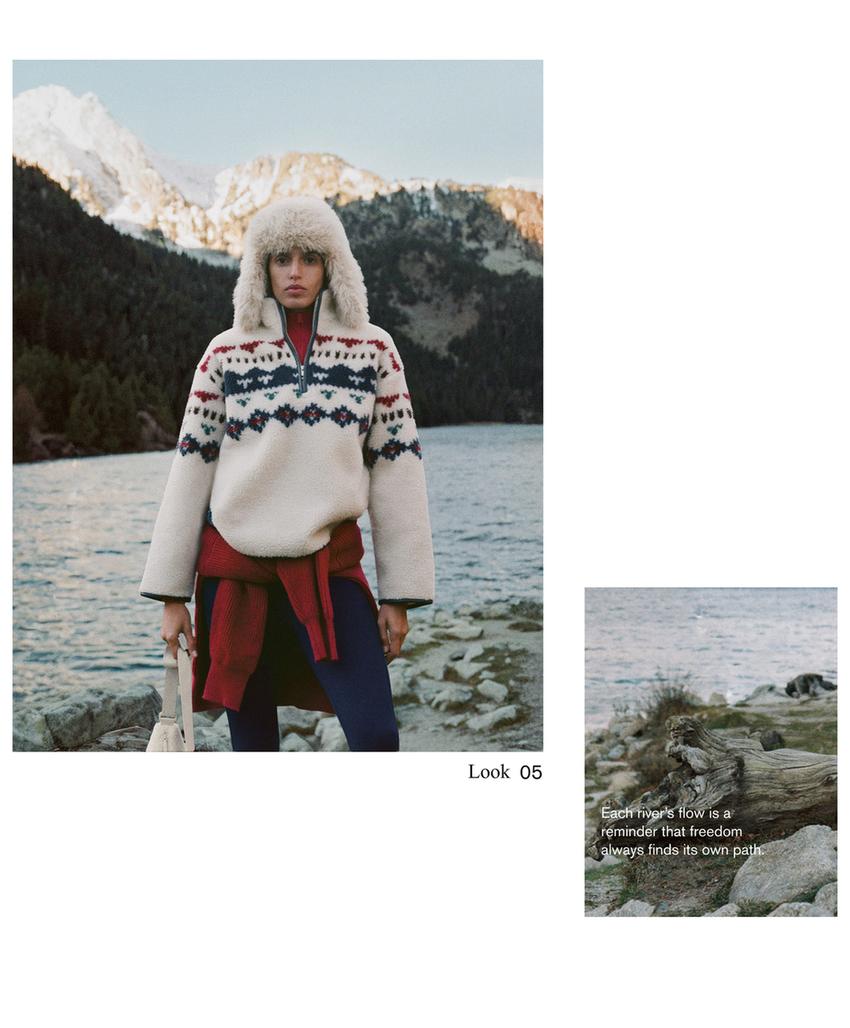 Свитшот из меховой эко-замши с геометрическим узором