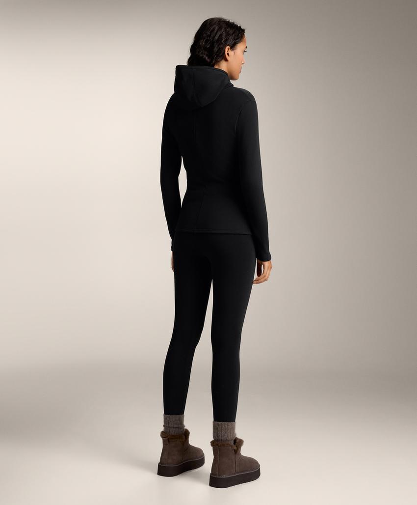 Утепленные леггинсы до щиколотки с высокой посадкой и швом 70 см