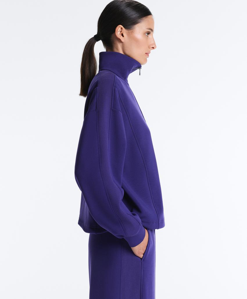 Толстовка с молнией до уровня груди, из ткани с модалом Brushed