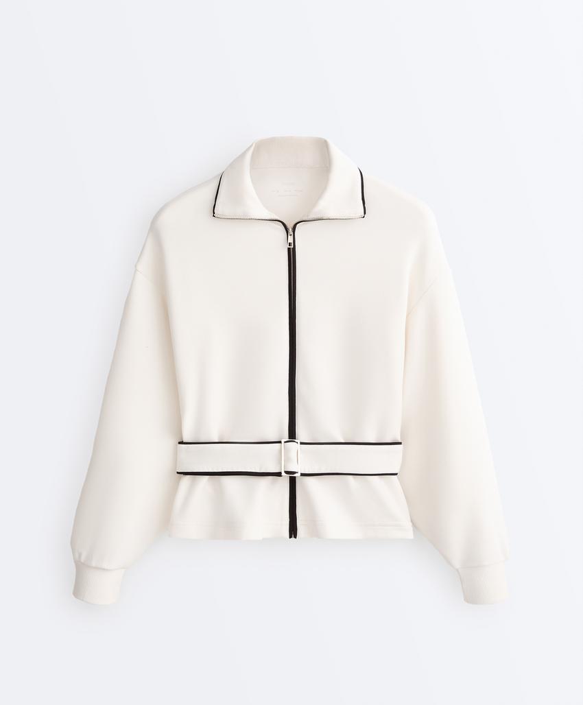 Куртка с контрастным Piping из мягкого модала