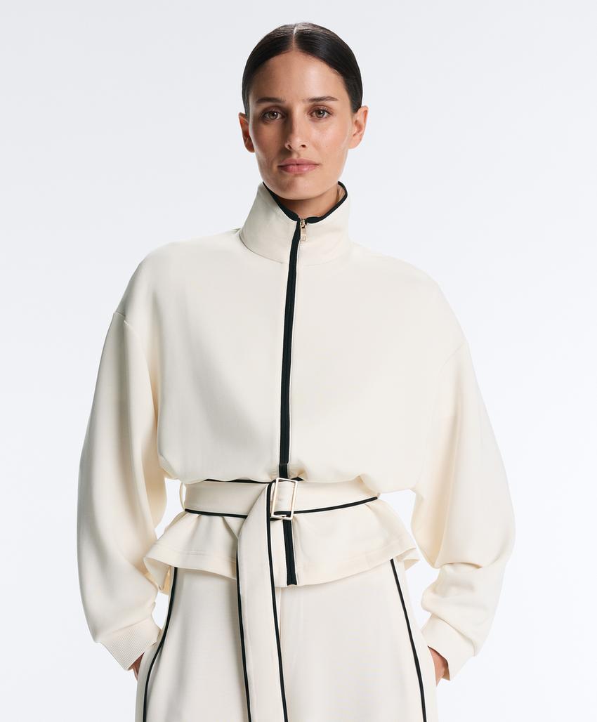 Куртка с контрастным Piping из мягкого модала