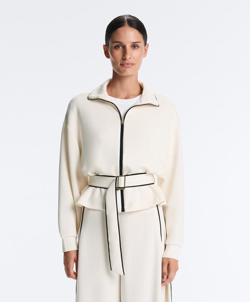 Куртка с контрастным Piping из мягкого модала