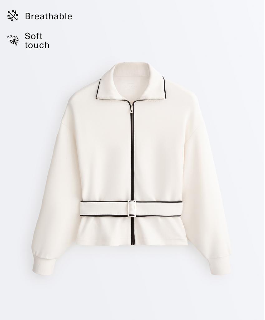 Куртка с контрастным Piping из мягкого модала